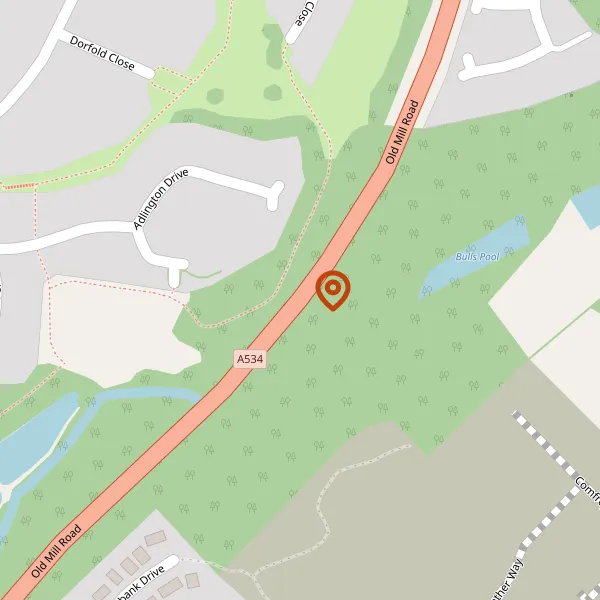 Map showing approximate location: Roundabout, OLD MILL ROAD, SANDBACH