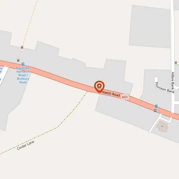 Map showing approximate location: Former paddock with full planning permis, Land south of Nantwich Road, Alpraham, CW6 9JE