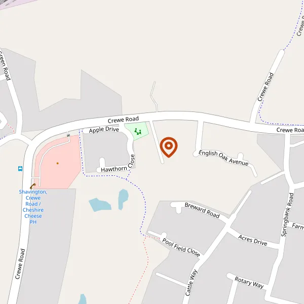 Map showing approximate location: Greenbank Farm, Crewe Road, Shavington, Cheshire, CW2 5AD