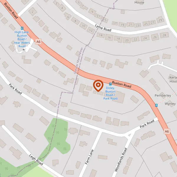 Map showing approximate location: Red Lodge Mews, Buxton Road West, Disley, SK12 2LY