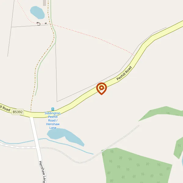 Map showing approximate location: HAZELWALL COTTAGE, PEXHILL ROAD, SIDDINGTON, CHESHIRE, SK11 9JN