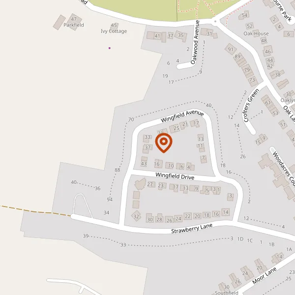 Map showing approximate location: 37, WINGFIELD AVENUE, WILMSLOW, CHESHIRE, SK9 6AJ