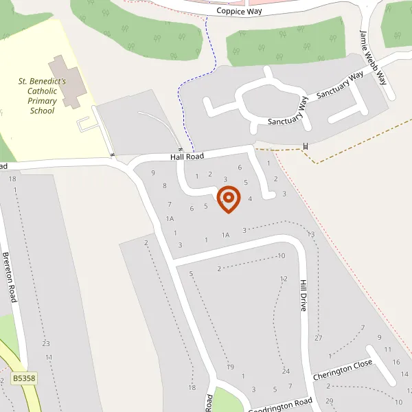 Map showing approximate location: 5, OLD HALL CRESCENT, HANDFORTH, SK9 3AX