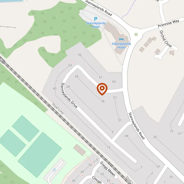 Map showing approximate location: 32, STANNEYLANDS DRIVE, WILMSLOW, CHESHIRE, SK9 4ET