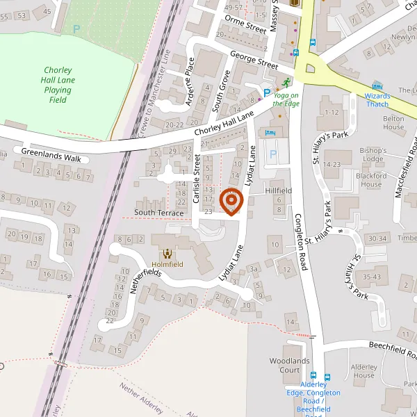 Map showing approximate location: 23, Carlisle Street, Alderley Edge, Cheshire, SK9 7EZ