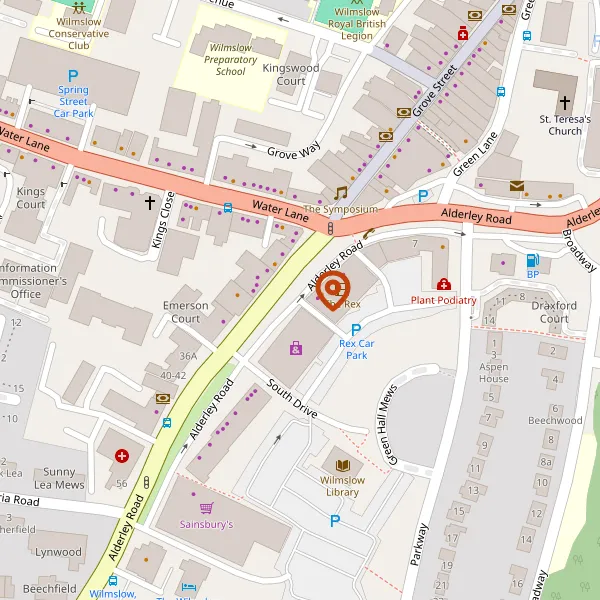 Map showing approximate location: Land West Of, Alderley Road, Wilmslow