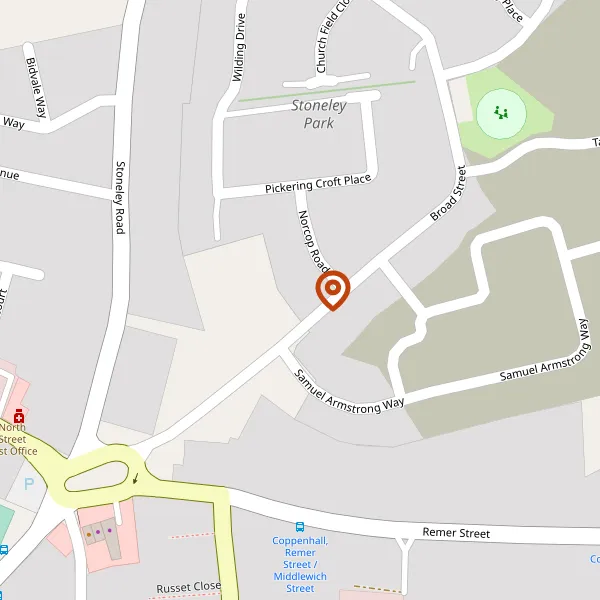 Map showing approximate location: PHASE 3 OF STONELEY PARK DEVELOPMENT, Land At Coppenhall East, STONELEY ROAD, CREWE