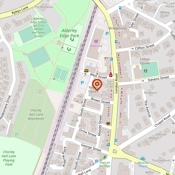 Map showing approximate location: Holme Bush, 9, TRAFFORD ROAD, ALDERLEY EDGE, WILMSLOW, CHESHIRE, SK9 7NN