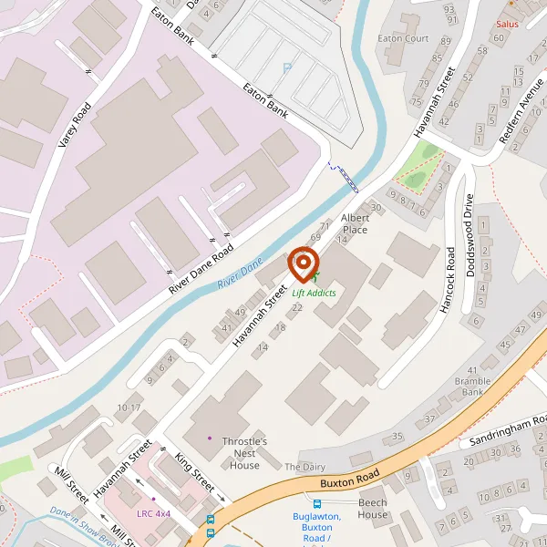 Map showing approximate location: Dane Valley Mill, 59, HAVANNAH STREET, CONGLETON, CW12 2AH