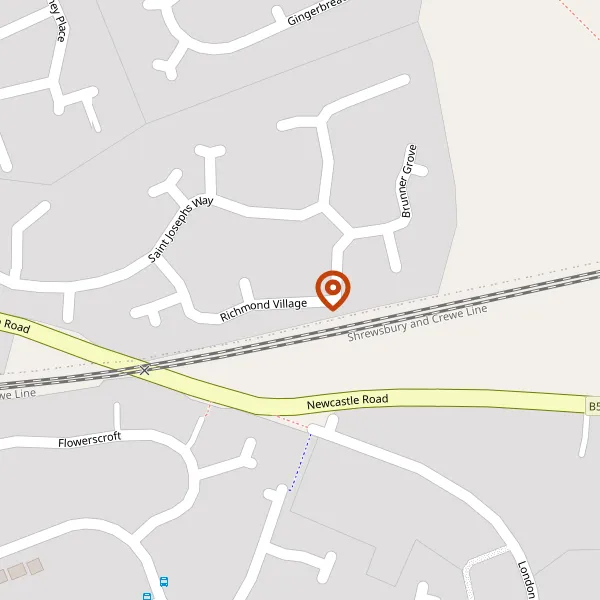 Map showing approximate location: Richmond Hall, Richmond Village Centre, St Josephs Way, Nantwich, Cheshire, CW5 6LZ