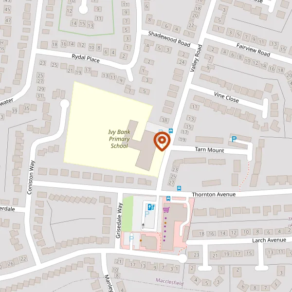 Map showing approximate location: Ivy Bank Primary School, Valley Road, Macclesfield, Cheshire, SK11 8PB