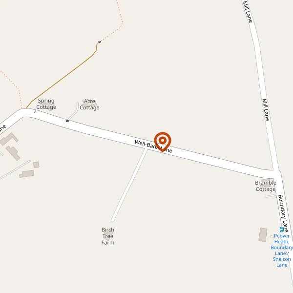 Map showing approximate location: Heath Cottage, Well Bank Lane, Over Peover, WA16 8UL