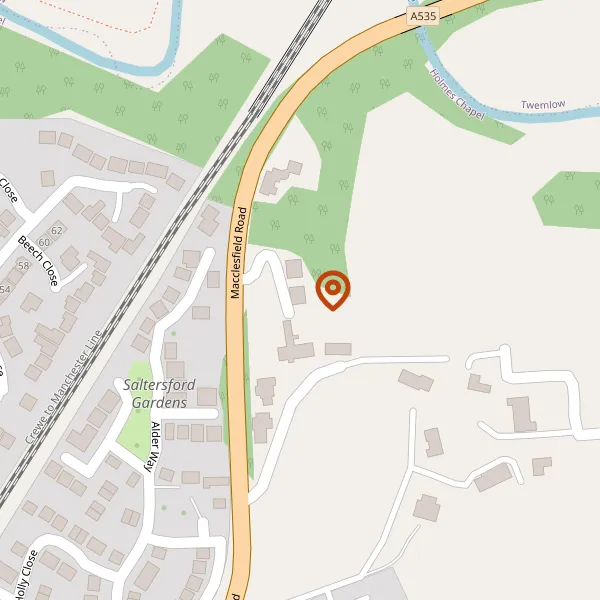 Map showing approximate location: Oak House, 102B, MACCLESFIELD ROAD, HOLMES CHAPEL, CW4 8AL