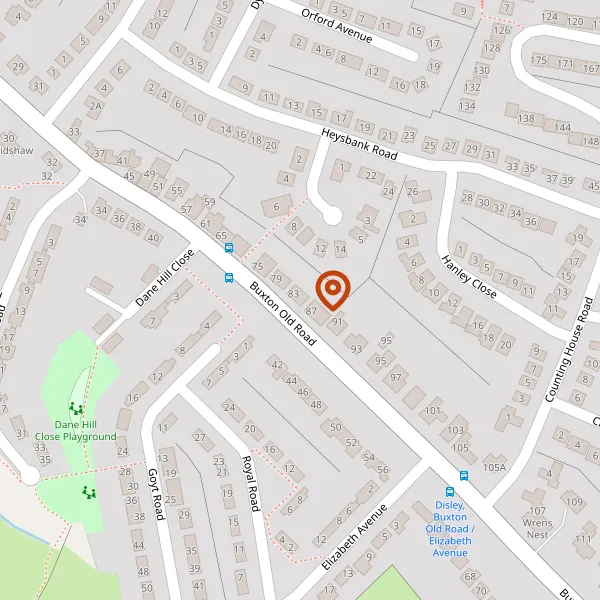 Map showing approximate location: 85 , Buxton Old Road, Disley, Cheshire, SK12 2BN