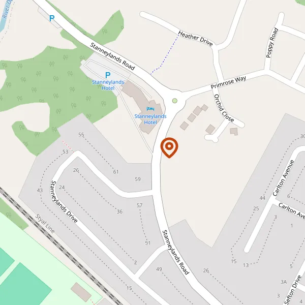 Map showing approximate location: Little Stanneylands, Stanneylands Road, Wilmslow, Cheshire, SK9 4ER