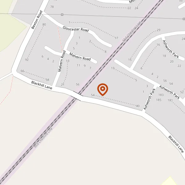 Map showing approximate location: 54, Blackhill Lane, Knutsford, WA16 9DW