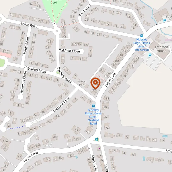 Map showing approximate location: 5, Oakfield Road, Alderley Edge, Cheshire, SK9 7LZ