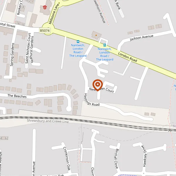 Map showing approximate location: Land at , NEWHAVEN COURT, NANTWICH, CW5 6LF