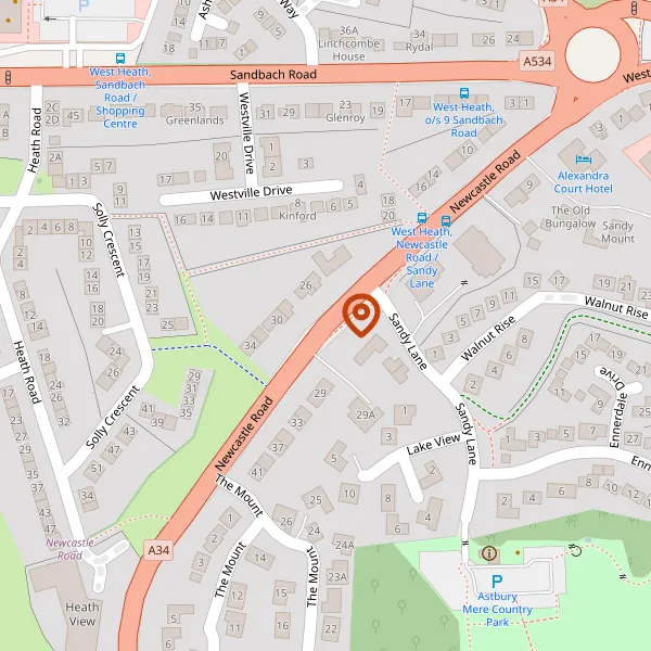 Map showing approximate location: 22, NEWCASTLE ROAD, CONGLETON, CW12 4HJ