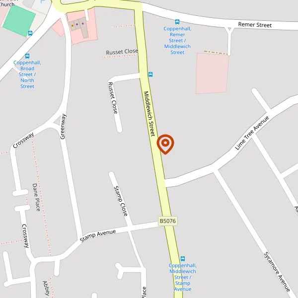 Map showing approximate location: Land To Rear Of 203 And 205, Middlewich Street, Crewe, Cheshire