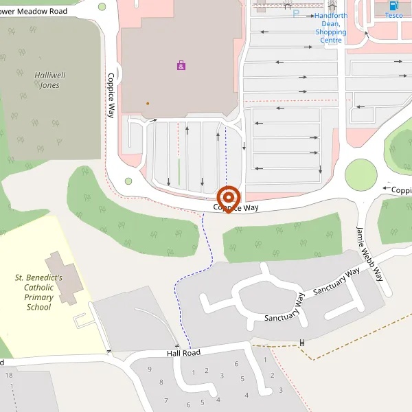 Map showing approximate location: MARKS AND SPENCER PLC, COPPICE WAY, HANDFORTH, SK9 3PB