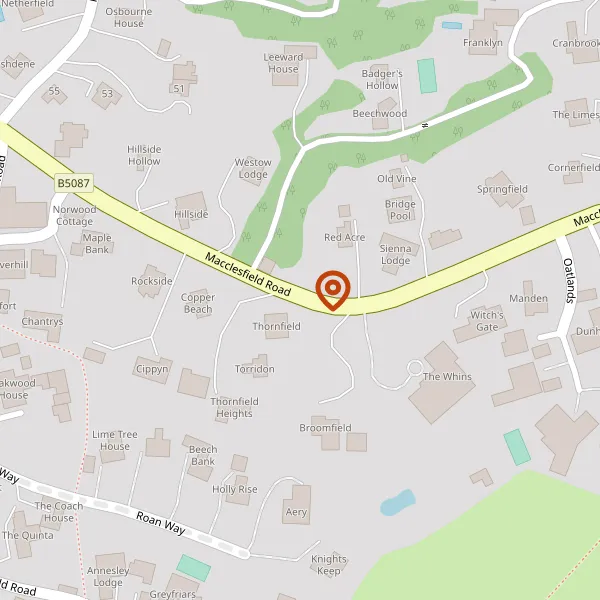 Map showing approximate location: Franklyn, Macclesfield Road, Alderley Edge, Cheshire, SK9 7BW