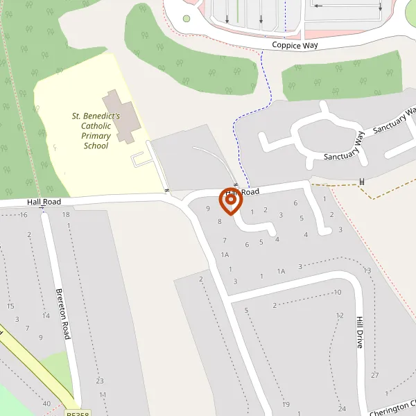 Map showing approximate location: 9, Old Hall Crescent, Handforth, Cheshire, SK9 3AX