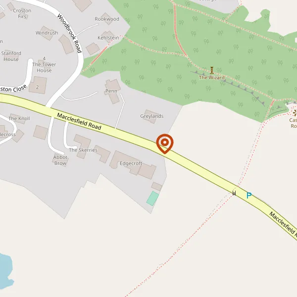 Map showing approximate location: Trelawney, Macclesfield Road, Alderley Edge, Wilmslow, Cheshire, SK9 7BN