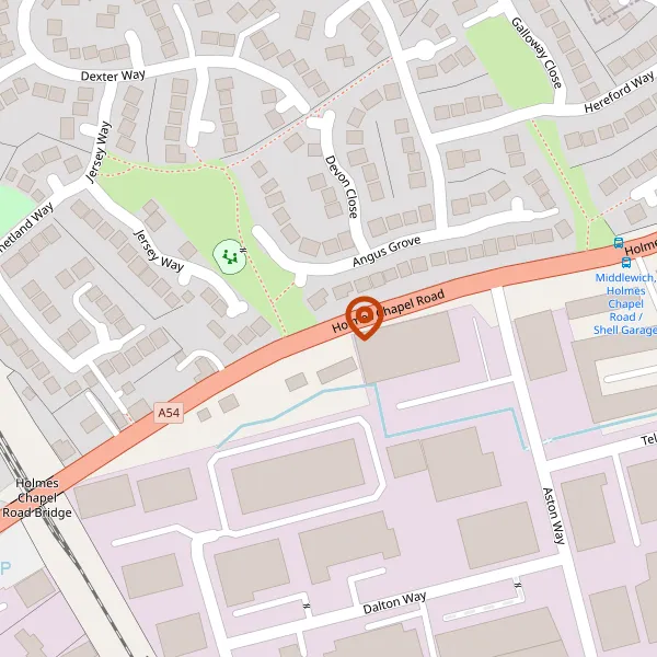 Map showing approximate location: Plot 63, Midpoint 18, Holmes Chapel Road, Middlewich