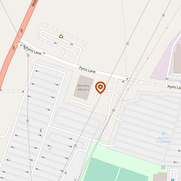 Map showing approximate location: Bentley Motors Limited, Pyms Lane, Crewe, CW1 3PL