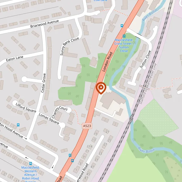 Map showing approximate location: Sutton Oaks, London Road, Sutton, Cheshire, SK11 0JF