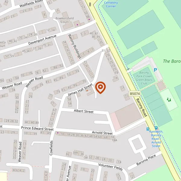 Map showing approximate location: The Rifleman, 68 , James Hall Street, Nantwich, Cheshire East, CW5 5QE