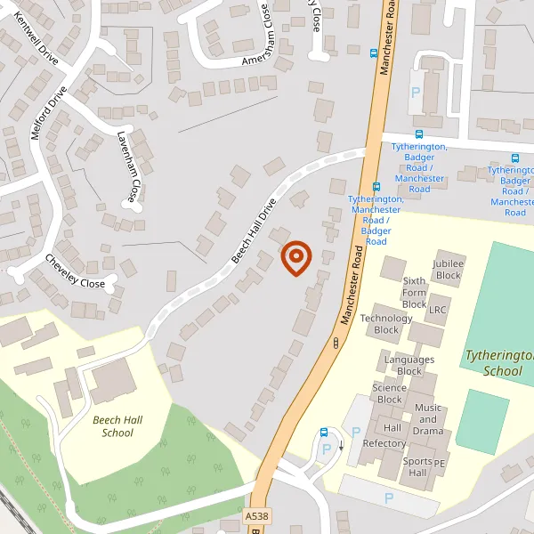 Map showing approximate location: Beech Court, 3, Beech Hall Drive, Macclesfield, Cheshire, SK10 2EF