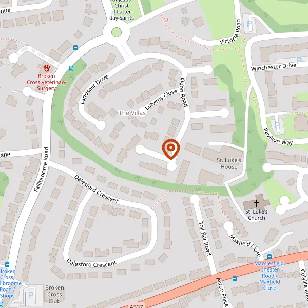 Map showing approximate location: 7, LIVINGSTONE CLOSE, MACCLESFIELD, CHESHIRE, SK10 3RT