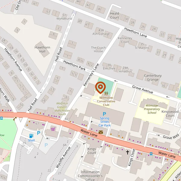 Map showing approximate location: THE COACH HOUSE, KENNERLEYS LANE, WILMSLOW, SK9 5EQ