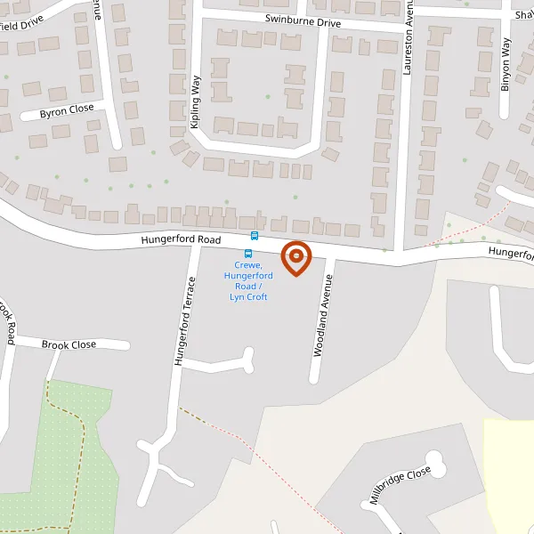 Map showing approximate location: 354, Hungerford Road, Crewe, Cheshire, CW1 6HD