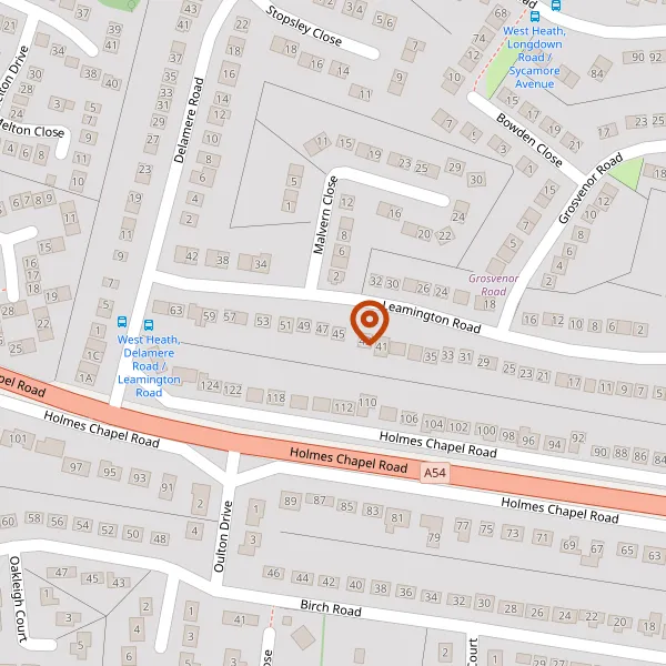 Map showing approximate location: 47, Leamington Road, Congleton, CW12 4PE