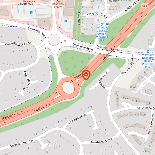 Map showing approximate location: TOTAL FITNESS, WILMSLOW WAY, HANDFORTH, CHESHIRE, SK9 3PE