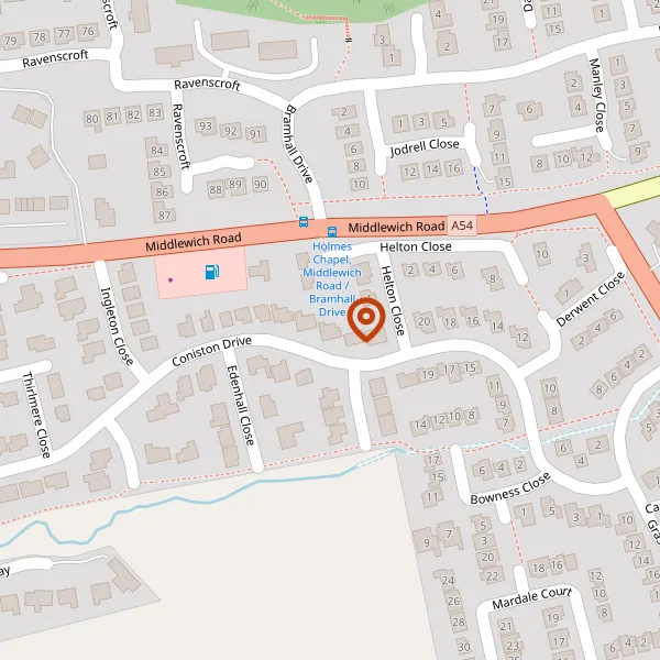 Map showing approximate location: 26, CONISTON DRIVE, HOLMES CHAPEL, CREWE, CHESHIRE, CW4 7LA