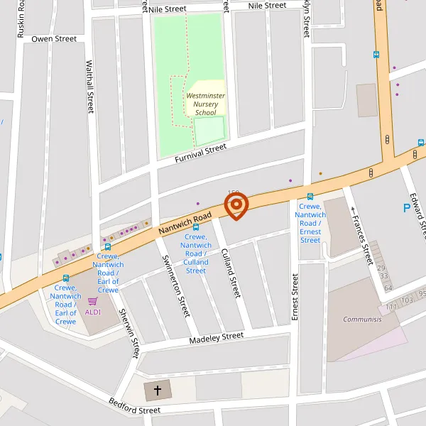 Map showing approximate location: 163A, NANTWICH ROAD, CREWE, CW2 6DF