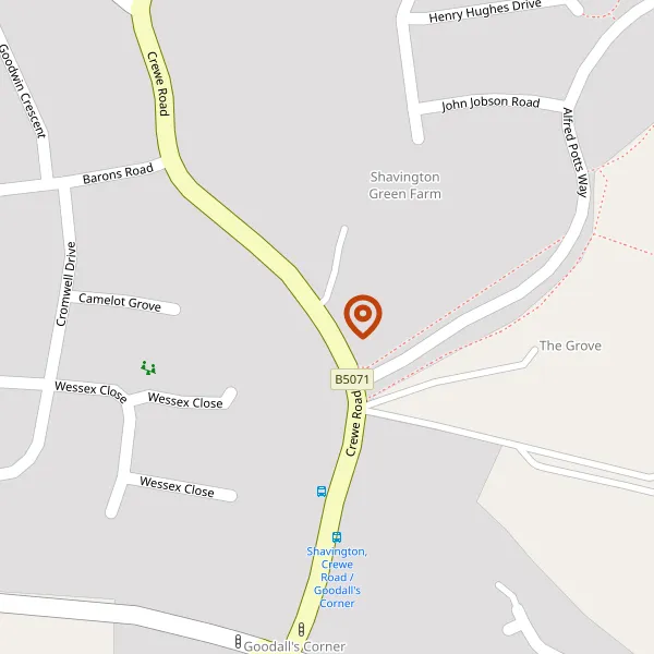 Map showing approximate location: 27, CREWE ROAD, SHAVINGTON, CW2 5JE