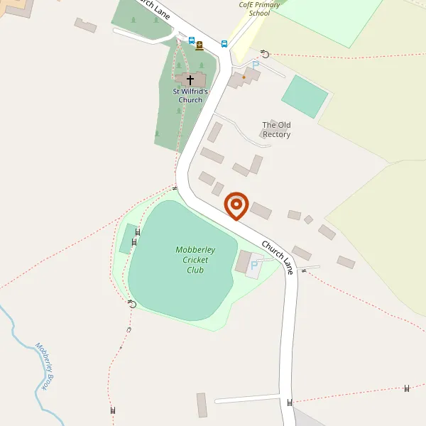 Map showing approximate location: RECTORY COTTAGE, CHURCH LANE, MOBBERLEY, CHESHIRE, WA16 7RD