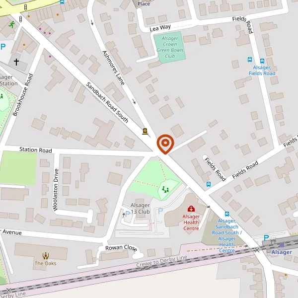 Map showing approximate location: 38, Station Road, Alsager, Stoke-on-Trent, ST7 2PD