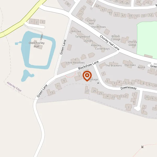 Map showing approximate location: LITTLE MEADOWS, 6, BLACKSHAW LANE, ALDERLEY EDGE, WILMSLOW, CHESHIRE, SK9 7UN