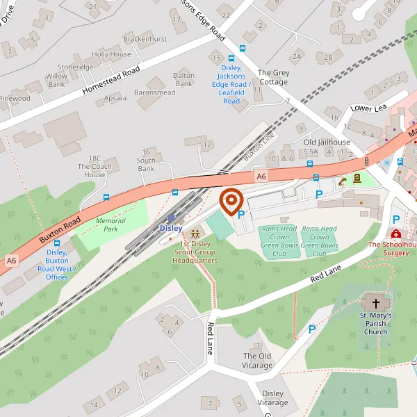 Map showing approximate location: DUNWOOD, HOMESTEAD ROAD, DISLEY, STOCKPORT, CHESHIRE