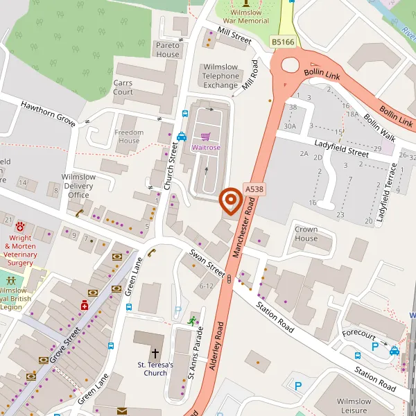 Map showing approximate location: SAVANNAH, 33, PRESTBURY ROAD, WILMSLOW, CHESHIRE, SK9 2LJ