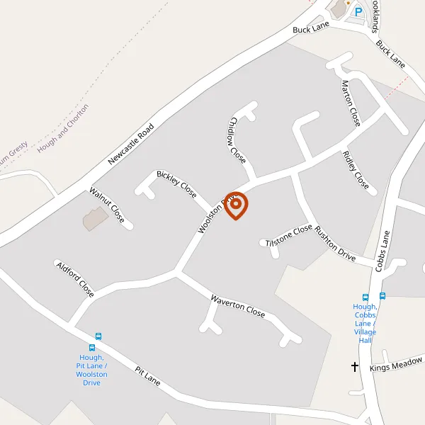 Map showing approximate location: 11, WOOLSTON DRIVE, HOUGH, CW2 5RF