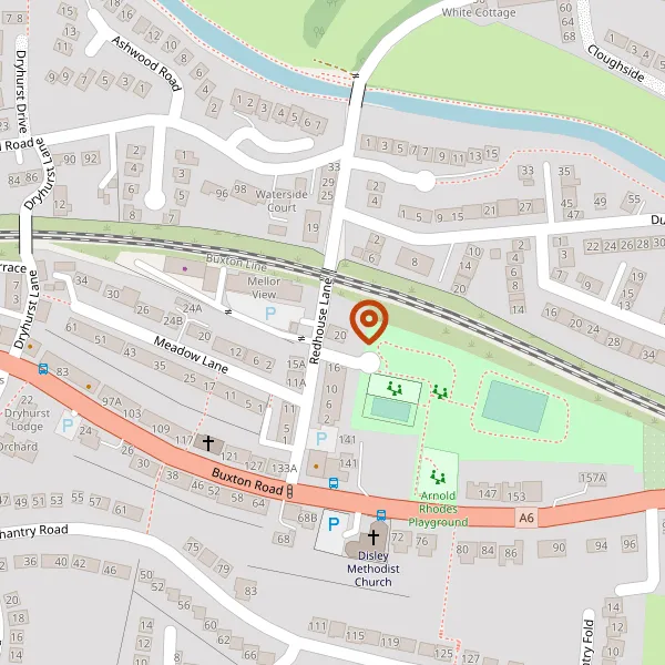 Map showing approximate location: 18, REDHOUSE LANE, DISLEY, CHESHIRE, SK12 2EW