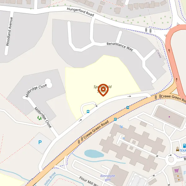 Map showing approximate location: Springfield School, OLD CREWE GREEN ROAD, CREWE, CW1 5HS