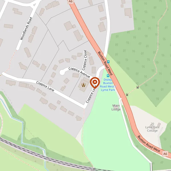 Map showing approximate location: Inglewood Residential Care Home, COPPICE LANE, DISLEY, STOCKPORT, CHESHIRE, SK12 2LT